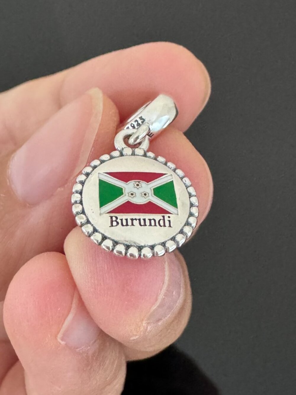 Pandora  Burundi Flag Exclusive Charm